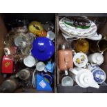 A mixed lot to include ceramics, glassware, plated ware and other, two boxes.