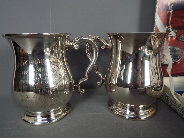 A collection of good quality plated ware to include sauce boats, knife rests, tankards, - Image 4 of 5