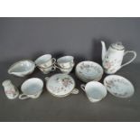 Noritake - Luise pattern tea wares comprising coffee pot, six cups and saucers, cream jug,