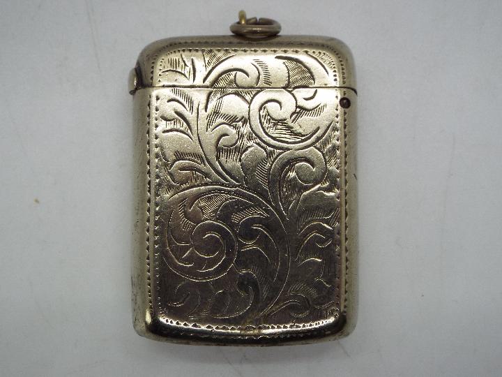 A silver plated Vesta case, - Image 2 of 4