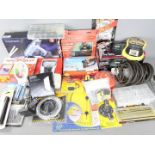 Various tools, saw blades, disc cutter set, clips and similar.