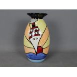 Lorna Bailey - a Lorna Bailey lipped vase in the Cruise design,