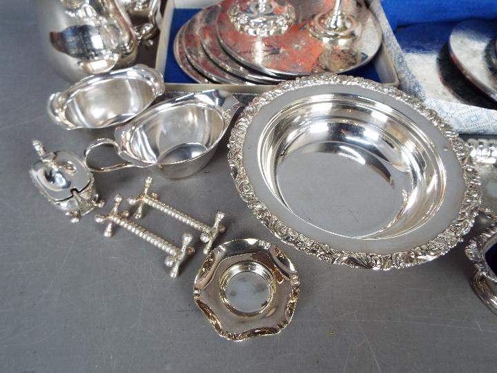 A collection of good quality plated ware to include sauce boats, knife rests, tankards, - Image 2 of 5