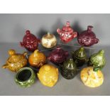 Thirteen figural kitchen storage jars (one lacking cover) by Sylvac, P&K and similar.