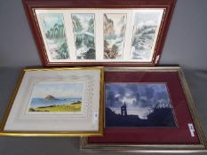 Lot to include a framed watercolour signed lower right by the artist David Jones,