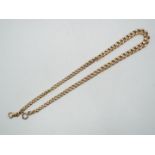 15 ct gold - a 15 ct gold diamond cut graduated curb chain, each link stamped,