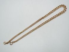 15 ct gold - a 15 ct gold diamond cut graduated curb chain, each link stamped,