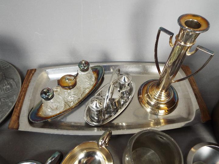 A collection of stainless steel wares, plated and similar to include Lundtofte tray, - Image 4 of 4