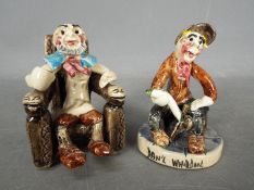 Runnaford Pottery - Two Will Young 'Widecombe Fair' figures comprising Uncle Tom Cobley in his