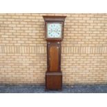 A late 18th century oak and mahogany cased 8-day longcase clock, 13 inch Wilson painted dial,