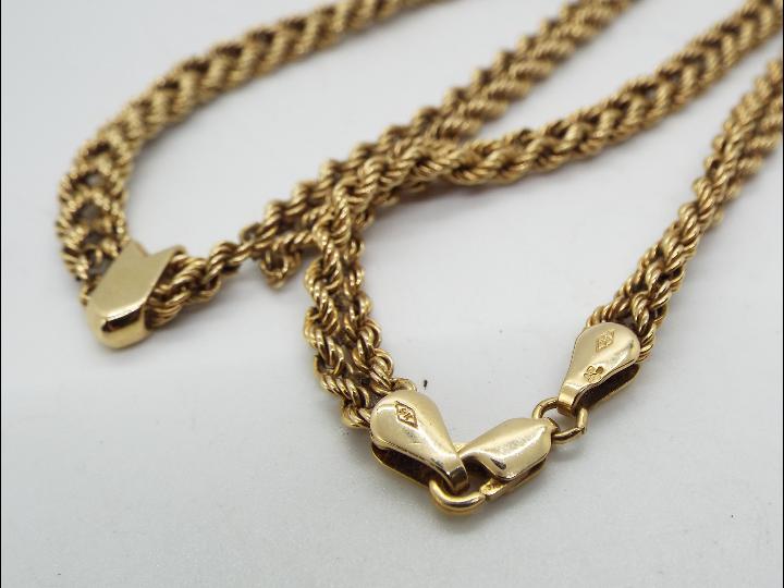 9 ct gold - a 9ct gold rope chain (a/f), stamped 375, approx weight 7. - Image 3 of 3