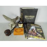 Lot to include a pewter bald eagle figurine by Paul Brunelle (26 cm height),