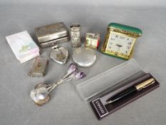 A small mixed lot of collectables to include vintage cigarette lighters, rolled gold Parker pen,