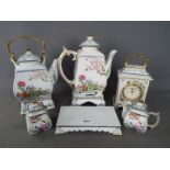 Franklin Mint 'Birds an Flowers of the Orient' tea wares comprising teapot and stand,