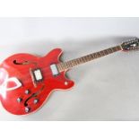 A Guild Starfire XII semi hollow, 12 string electric guitar, made in the USA, serial number DC-XX6,