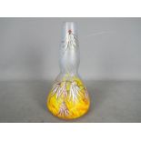 An art glass vase with floral decoration, signed 'Legras',