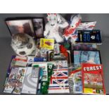 A mixed lot to include Euro '96 and London 2012 related items, framed Thunderbirds prints,