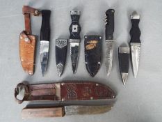 A collection of 5 small knives to include 3 Sgian dubh knives and 2 others.