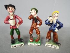 Runnaford Pottery - Three Will Young 'Widecombe Fair' figures comprising Tom Pearce,