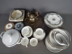 Mixed ceramics to include Wedgwood, Midwinter and similar and a quantity of plated ware.