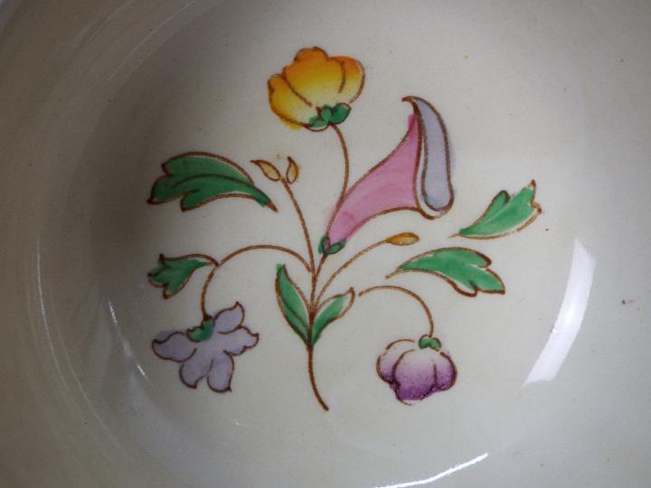 A Clarice Cliff twin handled bowl for A J Wilkinson Ltd, floral decoration and gilt rim, - Image 2 of 4