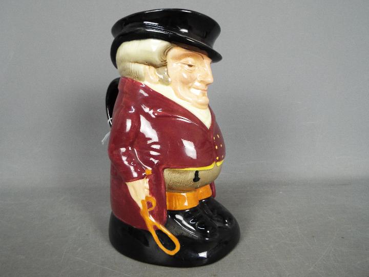 A large Royal Doulton Toby Jug 'The Huntsman', white shirt, yellow buttons and yellow waistcoat, - Image 2 of 4
