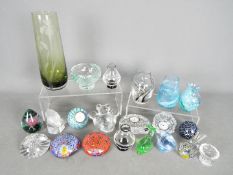 A collection of glassware, paperweights, vases and similar to include Caithness, Goebel and similar.