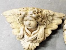 Garden Stoneware - a reconstituted wall pocket in the form of a cherub