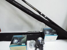 Shakespeare - Two x Carp Rods and Large Reels - 2 x Mentor 12' two piece Carbon Carp Fishing Rods.