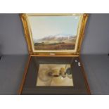 A framed oil on canvas landscape scene b