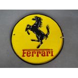 A cast Ferrari sign