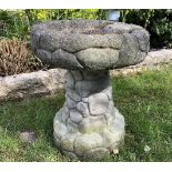 Garden Stoneware - a reconstituted stoneware birdbath on pedestal base,