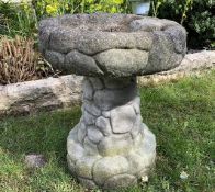 Garden Stoneware - a reconstituted stoneware birdbath on pedestal base,