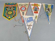 European Football Clubs - five vintage pennants comprising Bayern Munich, Ajax, Inter,