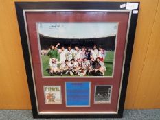 West Ham United Football Item. A large glazed and framed montage from the 1980 FA Cup Final.