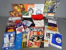 Football Items. A very good box of items belonging to an ex pressman.