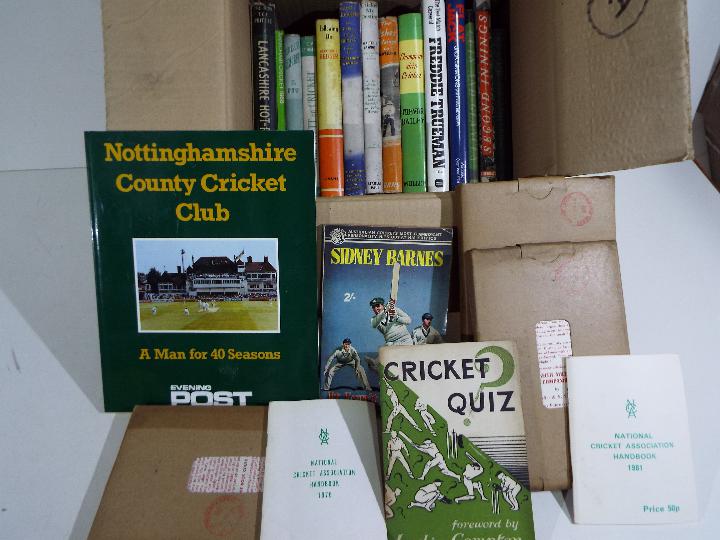 Cricket - a collection of books, predominantly hardback with dust covers, Freddie Trueman,