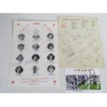 Original Autographs - a Nottingham Forest headed letterhead (manager Brian Clough) ca 1980 bearing