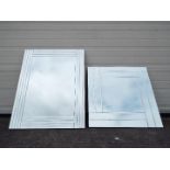 Unused Retail Stock - Two large, decorative wall mirrors, largest approximately 90 cm x 70 cm.