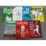 Cricket - Seven cricket 'Benefit Books' / testimonial brochures with three bearing signatures