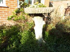 Garden Stoneware - a reconstituted stoneware birdbath on pedestal base,