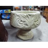 Garden Stoneware - a reconstituted stoneware planter on pedestal base,