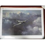 Roy Cross - a print by Roy Cross entitled Flight of Freedom framed under glass,