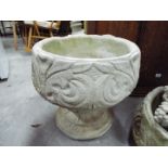 Garden Stoneware - a reconstituted stoneware planter on pedestal base,