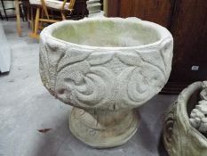 Garden Stoneware - a reconstituted stoneware planter on pedestal base,