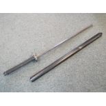 A replica Katana sword with black handle