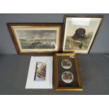 Lot to include two framed prints, a wate