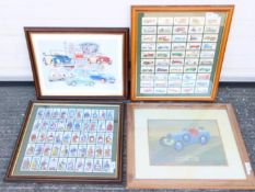 A framed set of Players cigarette cards