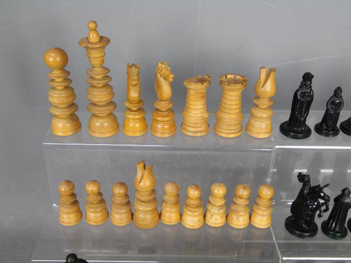 Two chess sets to include a St George pattern example with 10 cm king and one other. - Image 2 of 5