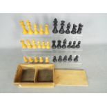 Staunton pattern type chess set, the pieces with weighted bases, kings approximately 9.